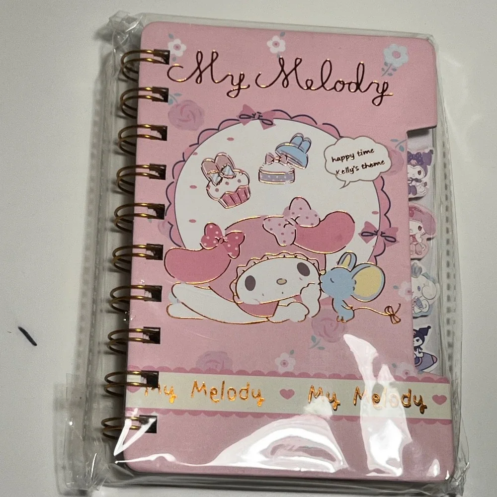 Sanrio 48K My Melody Spiral Notebook Pink Gold Foil Tabbed Journal XC-3503
